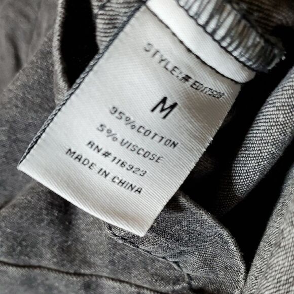 Easel Dark Gray/Black Wash Denim Dress - Picture 4 of 5